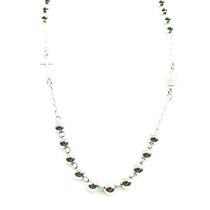 Collana rosario in argento palline 6 mm