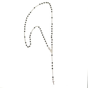 Collana Rosario pietre nere argento