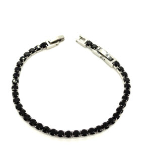 Bracciale tennis acciaio nero