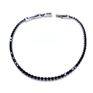 Bracciale tennis black in acciaio