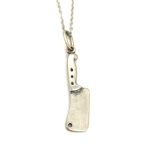 Collana coltello mannaia argento