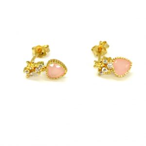 Orecchini cuore quarzo rosa