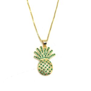 Collana ciondolo ananas dorato argento