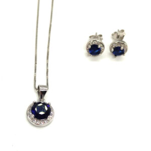 Set ovale zirconi blu argento