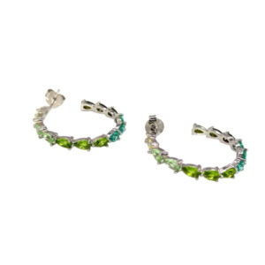 Cerchi zirconi sfumati verde argento