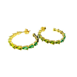 Cerchi zirconi sfumati verde dorato argento