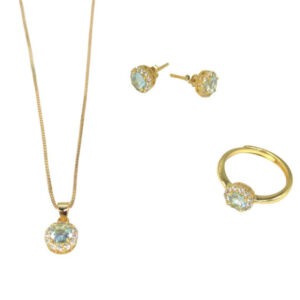 Completo acqua marina argento dorato